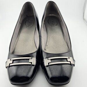 Life Stride Black Low Wedge Horsebit Loafer 8M